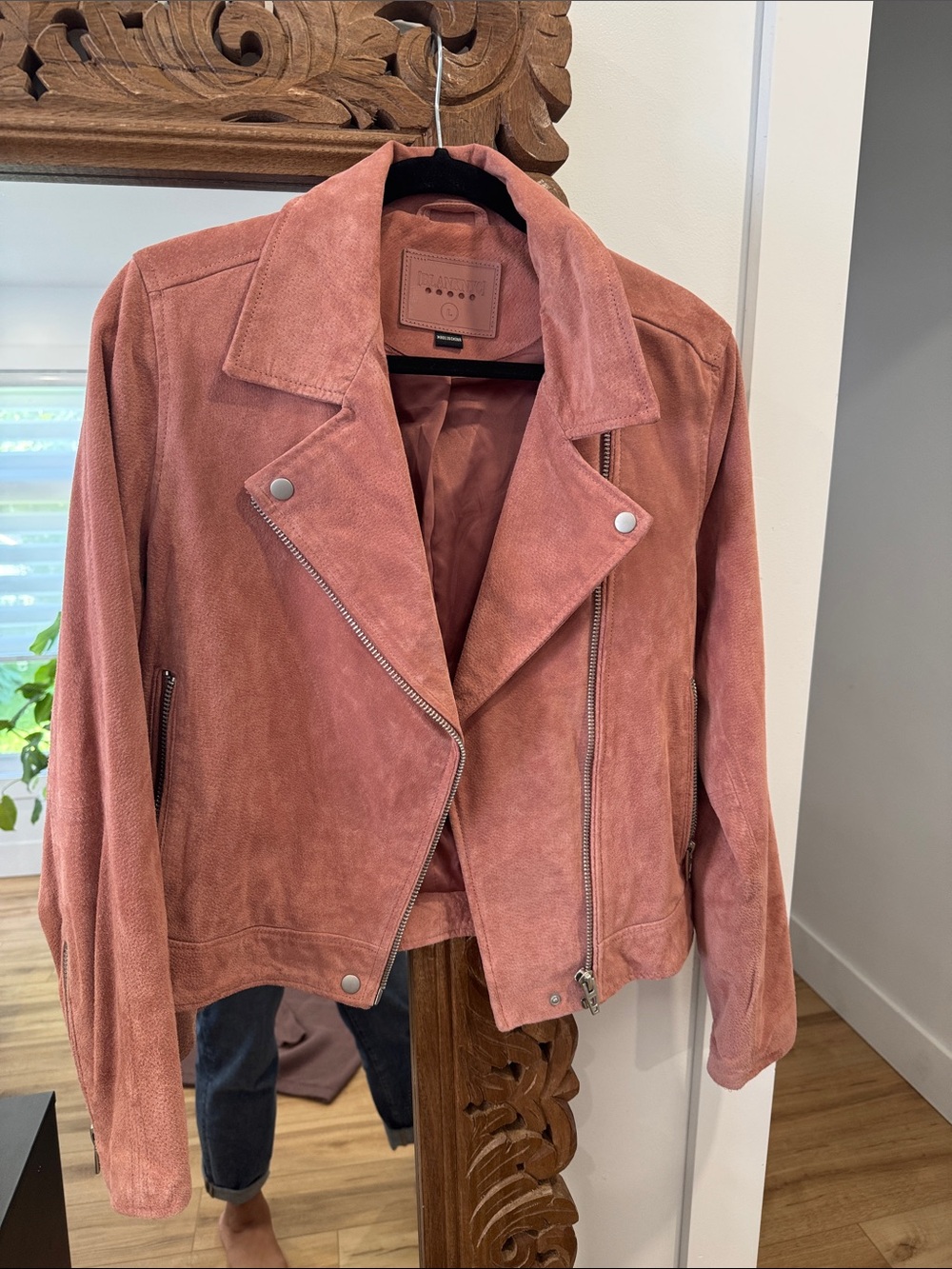 Blank NYC Suede Moto Jacket - Dusty Rose